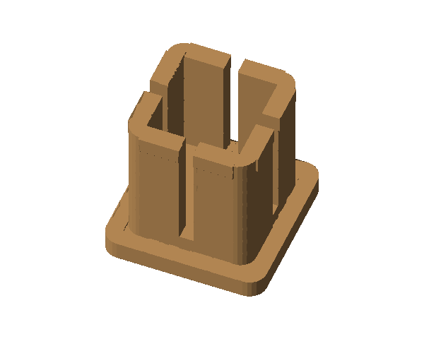 Záslepka štvorcovej rúrky 20 × 20 mm (stena 2 mm)
